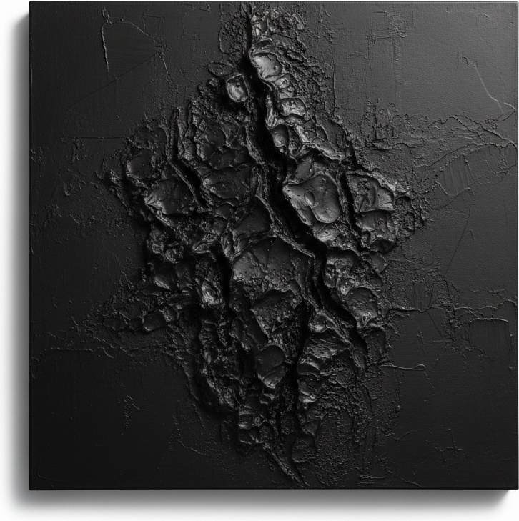 Monolithic Shadows: A Sculptural Emergence Of Obsidian Within The Primordial Void — David Moreau