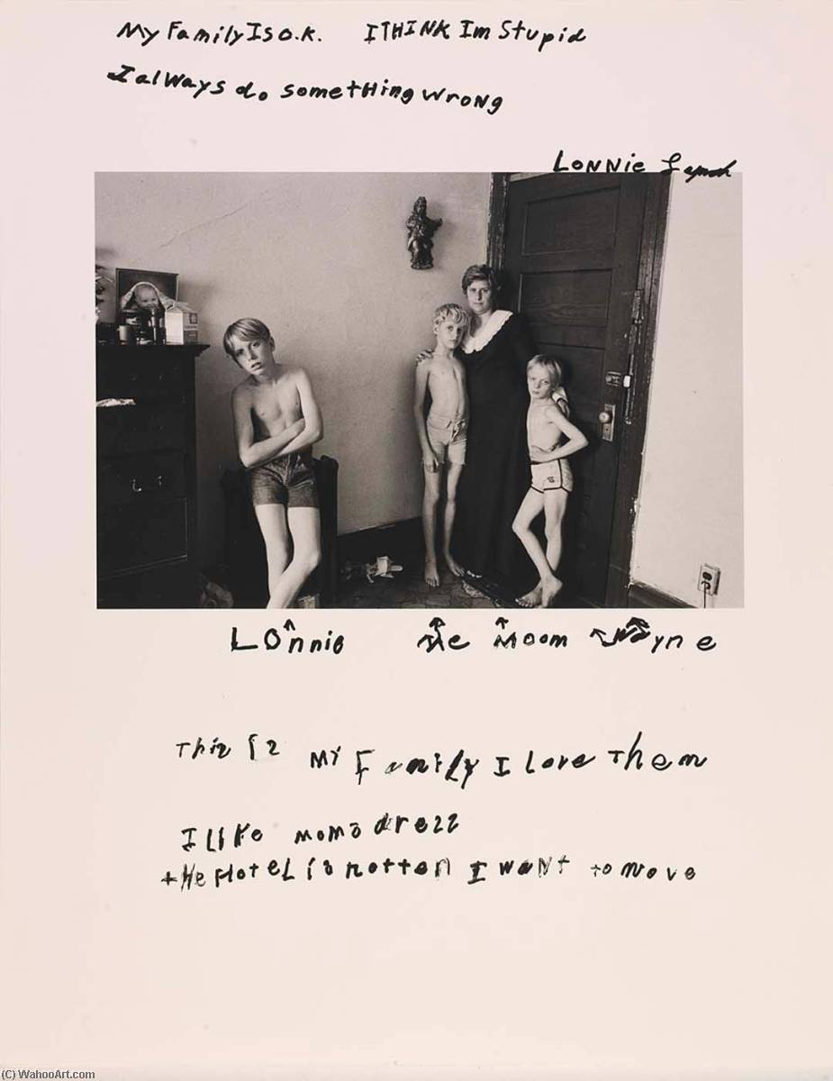 Untitled My Family Is O.k. I Think Im Stupid I Always Do Somethingwrong Lonnie Lynch Lonnie Me Moom Wayne This Is My Family I Love Them I Like Moms Drezz The Hotel Is Rotten I Want To Move, From The Series Rich And Poor — Jim Goldberg