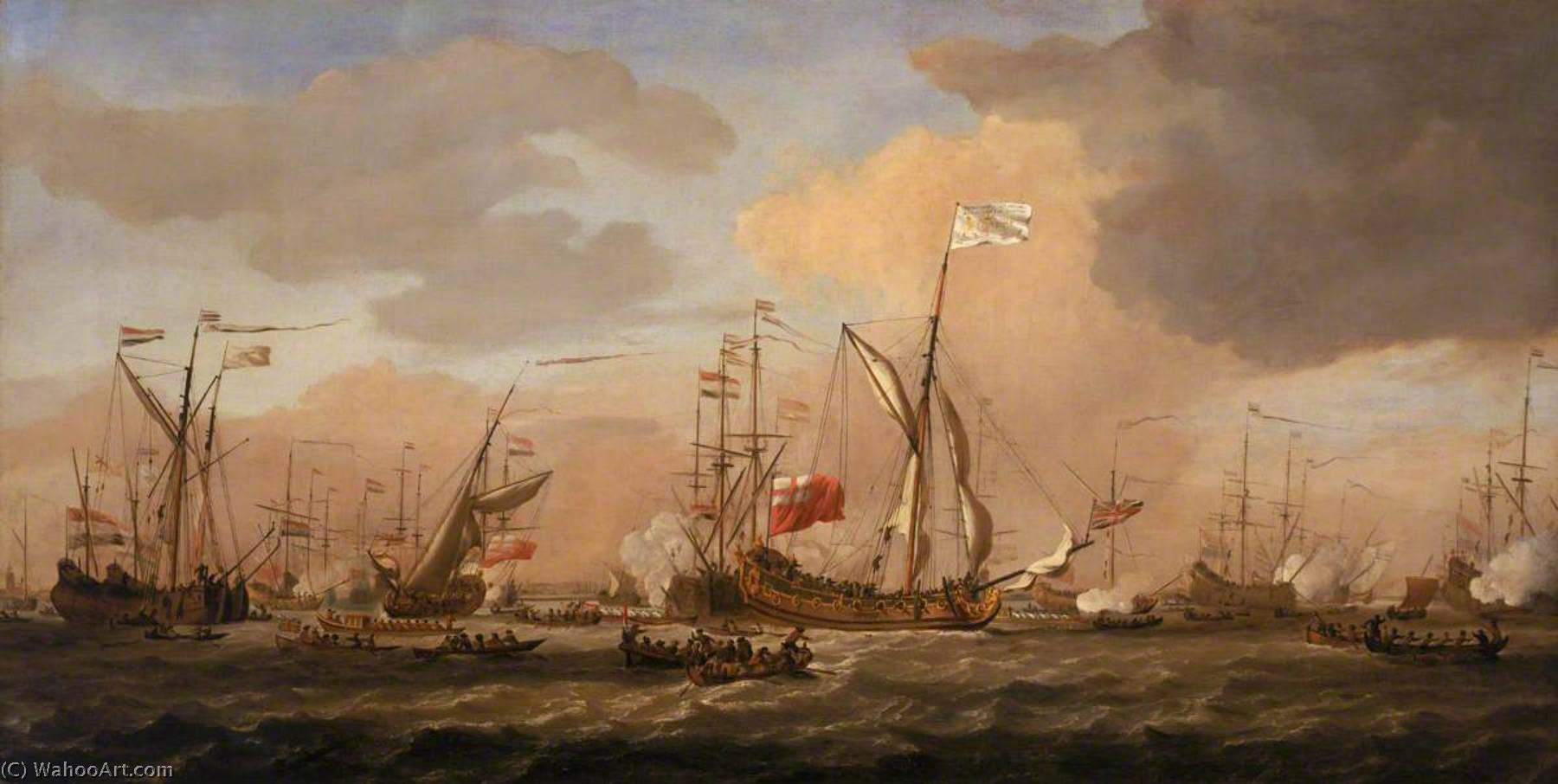 The 'mary', Yacht, Arriving With Princess Mary At Gravesend In A Fresh Breeze, 12 February 1689 — Willem Van De Velde The Elder