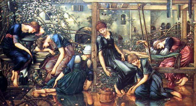 The Garden Court From The Legend Of Briar Rose — Edward Coley Burne-jones