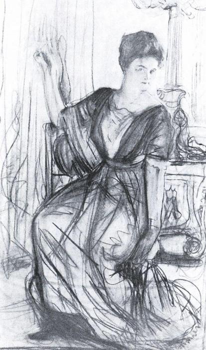 Sketch For A Portrait Of P.i. Scherbatova — Valentin Alexandrovich Serov