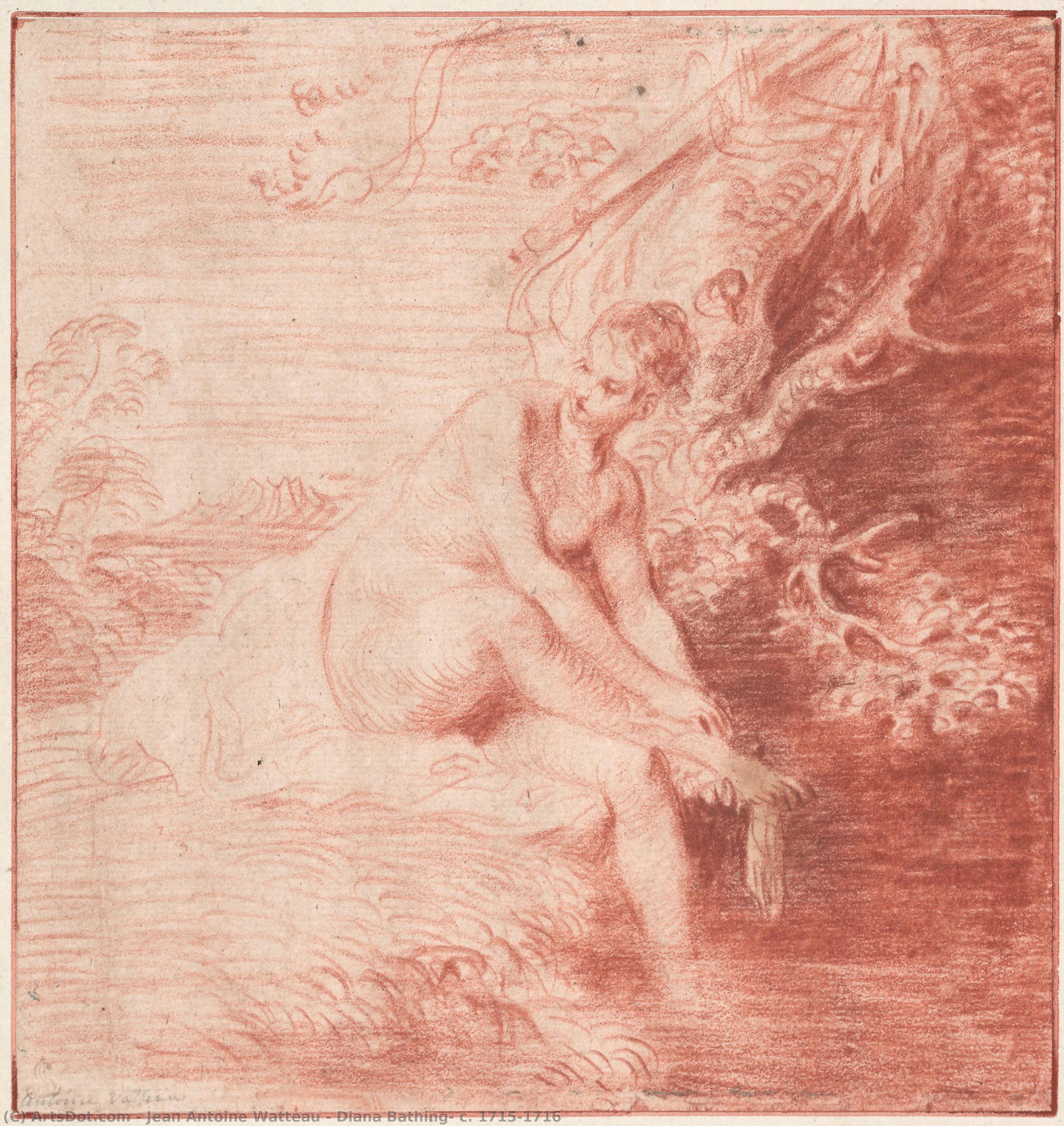 Diana Bathing, C. 1715-1716 — Jean-antoine Watteau