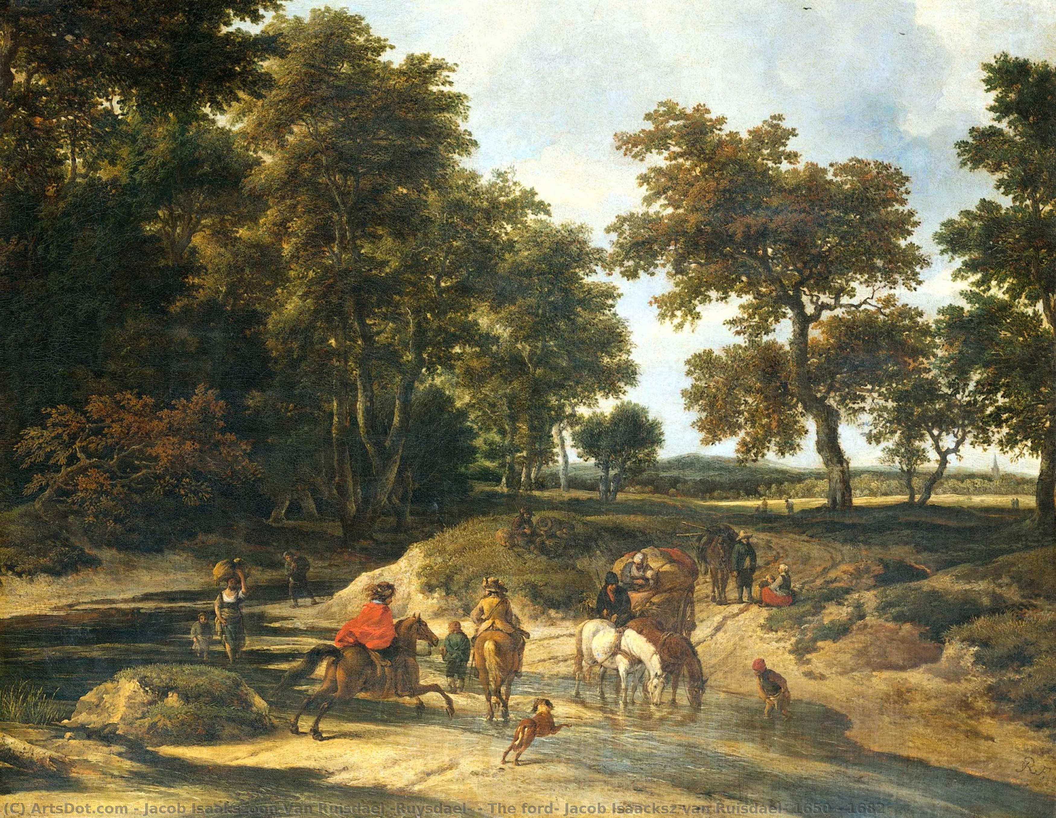 The Ford, Jacob Isaacksz Van Ruisdael, 1650 - 1682 — Jacob Isaackszoon Van Ruisdael