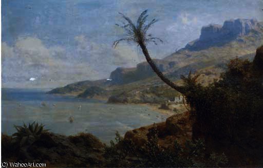 A View Of A Mediterranean Bay — August Albert Zimmermann