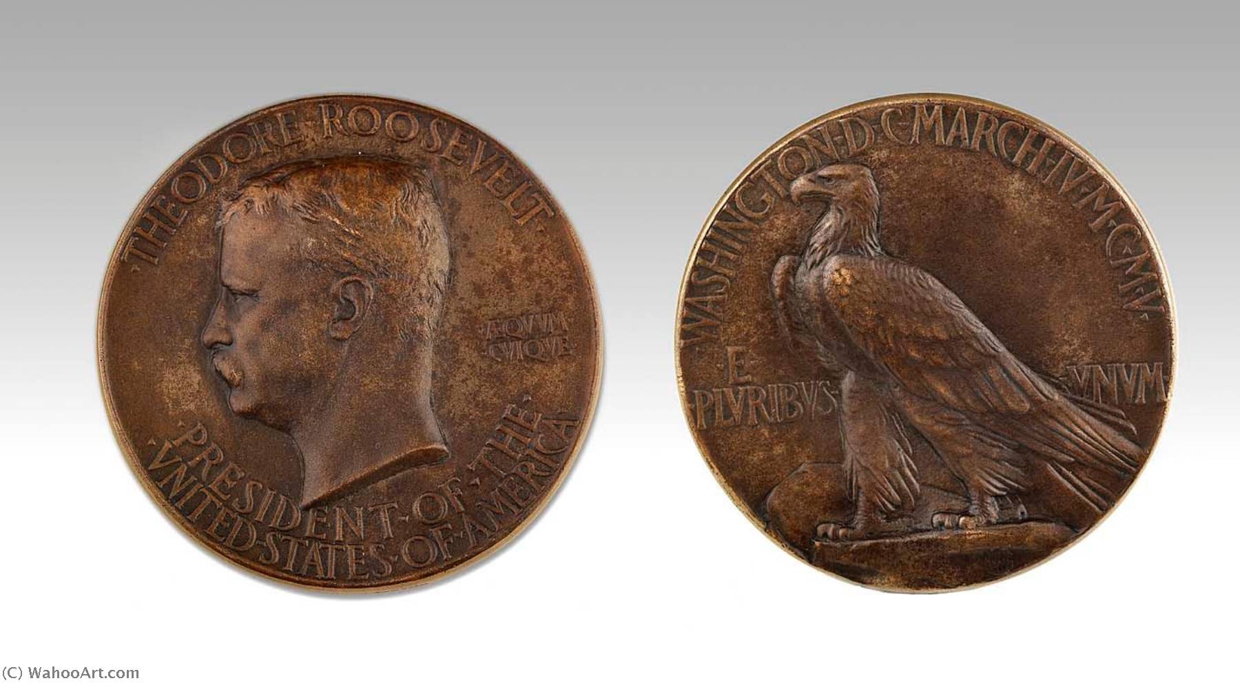 Theodore Roosevelt Presidential Inaugural Medal — Augustus Saint-gaudens