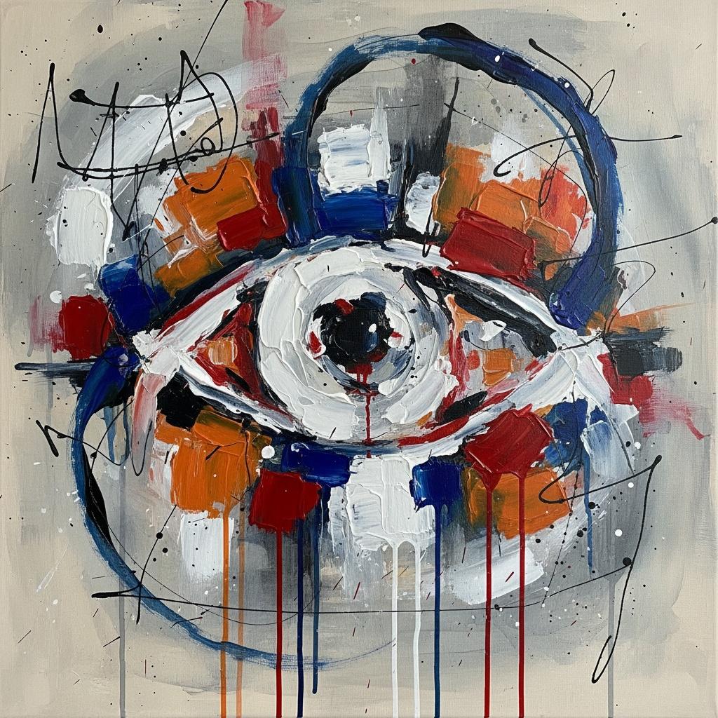 The Primordial Eye Enclosed Within A Chaotic Orbit Of Blue And Crimson — Christian Noiret