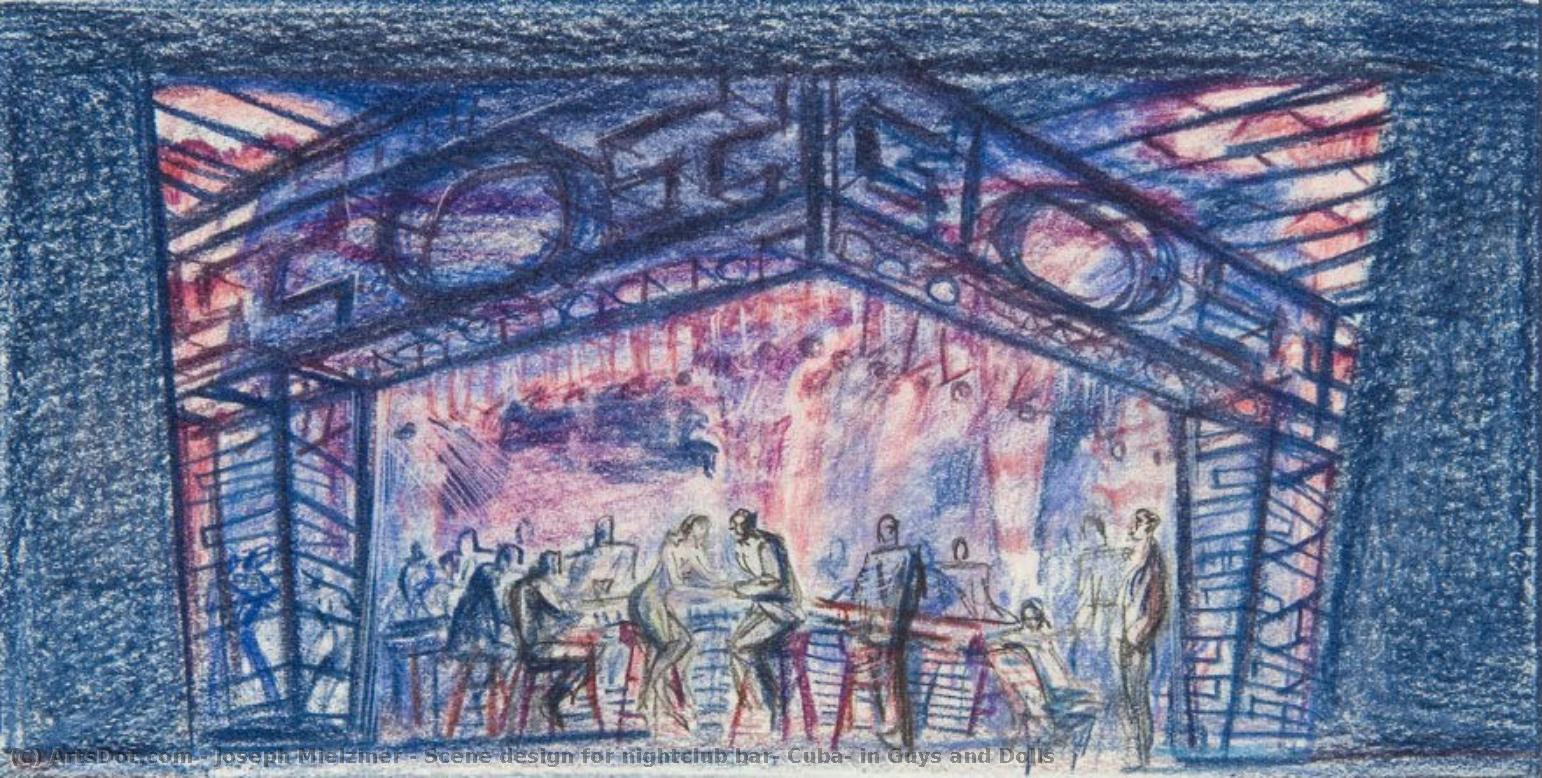 Scene Design For Nightclub Bar, Cuba, In Guys And Dolls — Joseph Mielziner