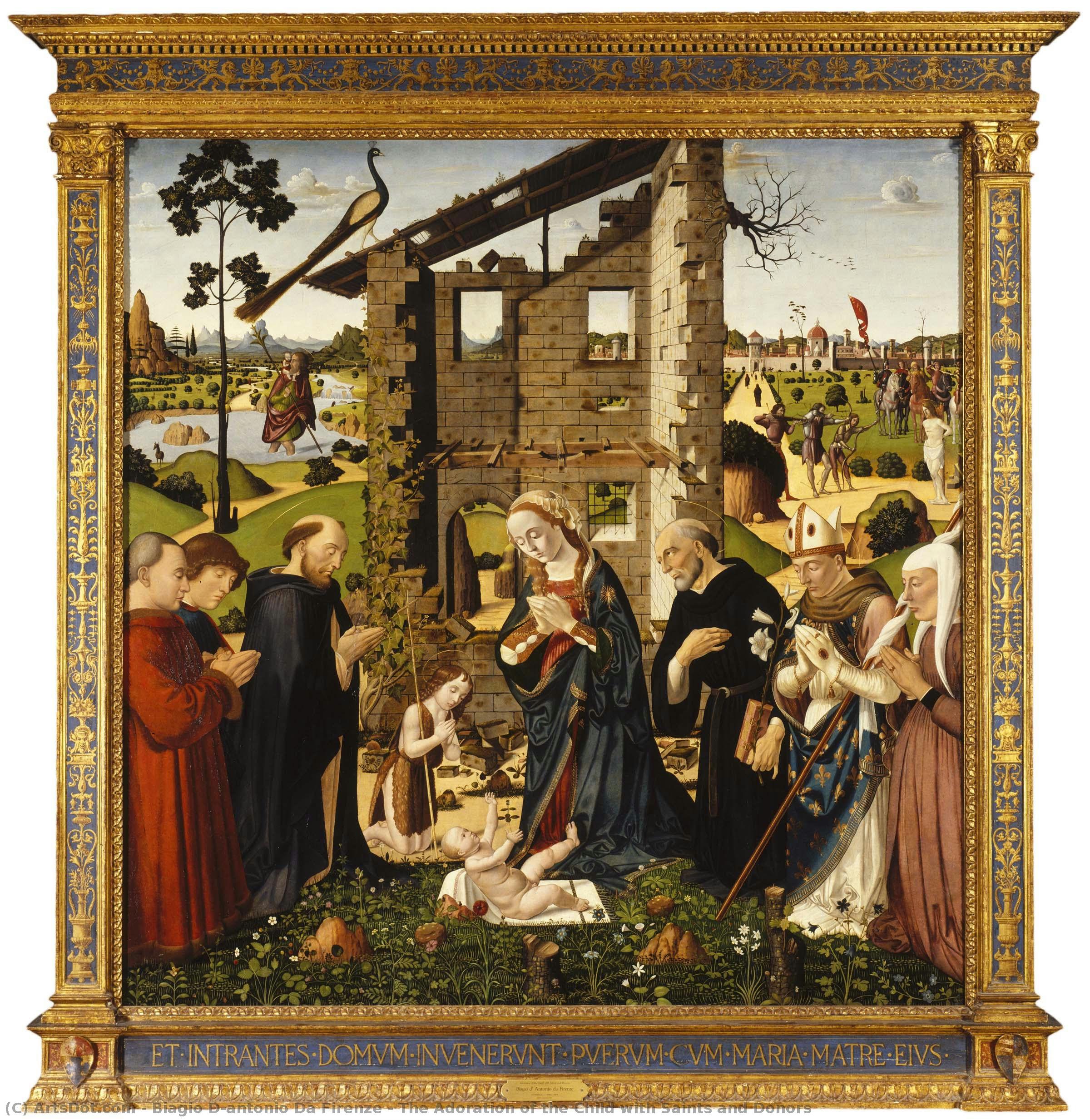 The Adoration Of The Child With Saints And Donors — Biagio D'antonio Da Firenze