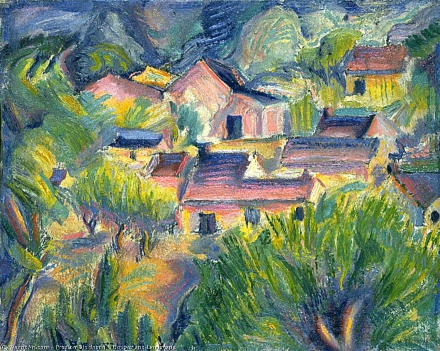 Houses And Landscape — William Preston Dickinson