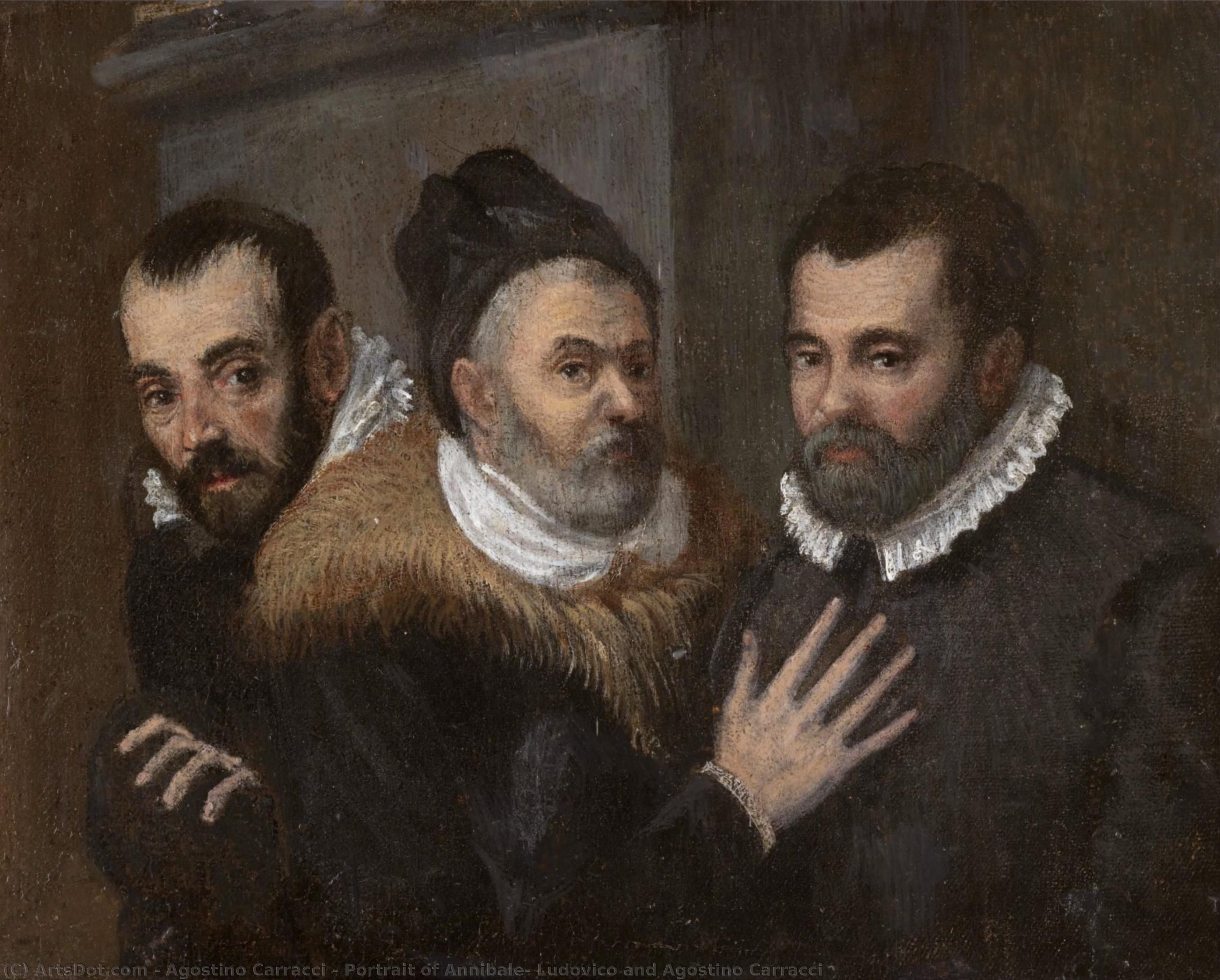 Portrait Of Annibale, Ludovico And Agostino Carracci — Agostino Carracci