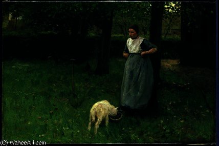 Larener Woman With A Goat — Anton Mauve