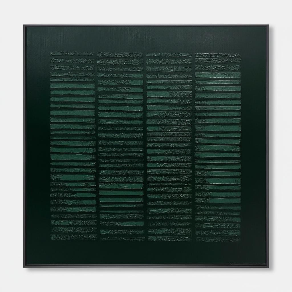 Monolithische Schatten Im Smaragdrelief: Eine Singuläre Studie Texturierter Mitternachtsstille — David Moreau