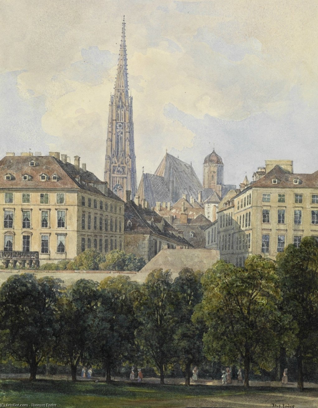 Overlooking The St. Stephen's Cathedral From Glacis — Thomas Ender
