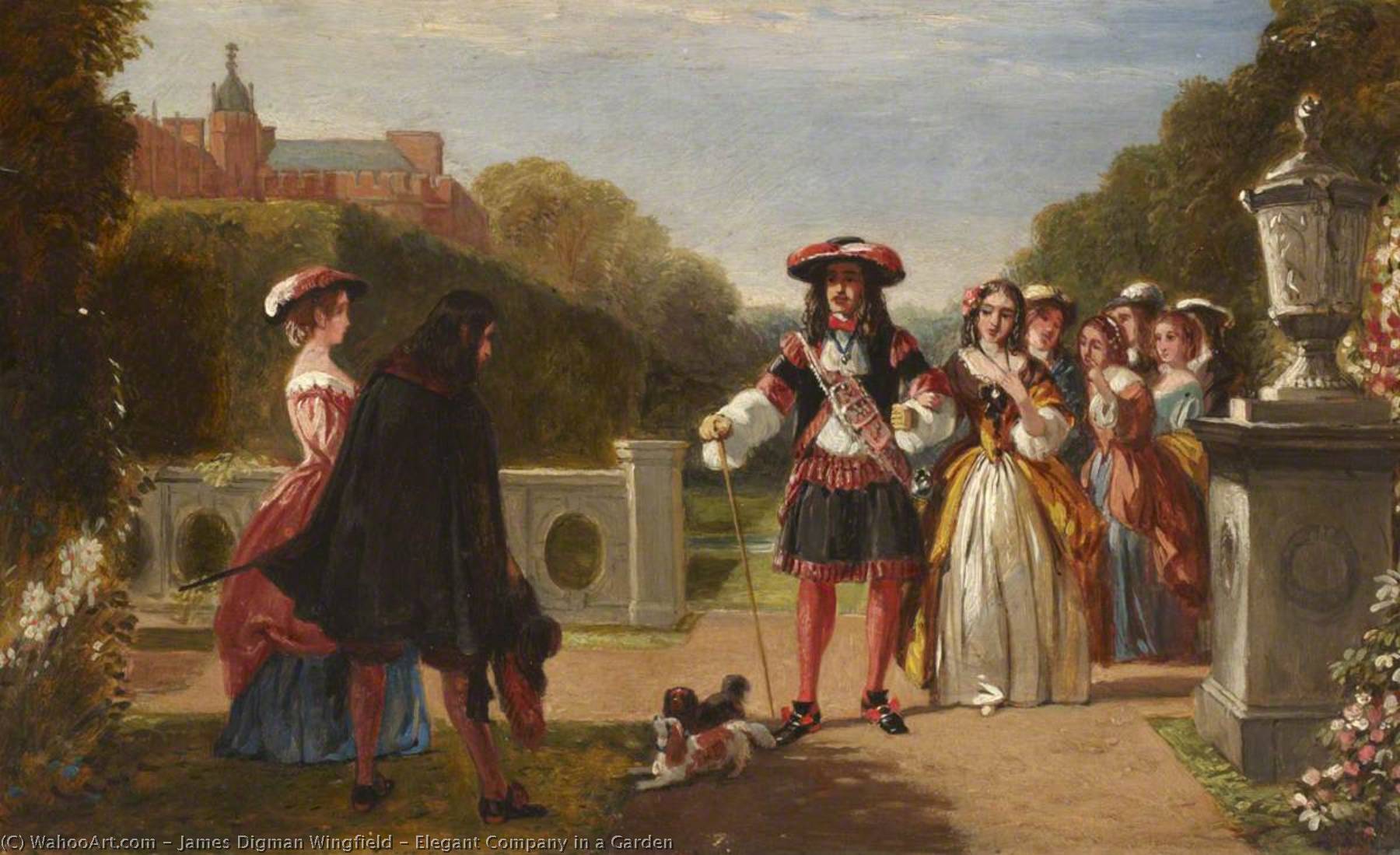 Elegant Company In A Garden — James Digman Wingfield