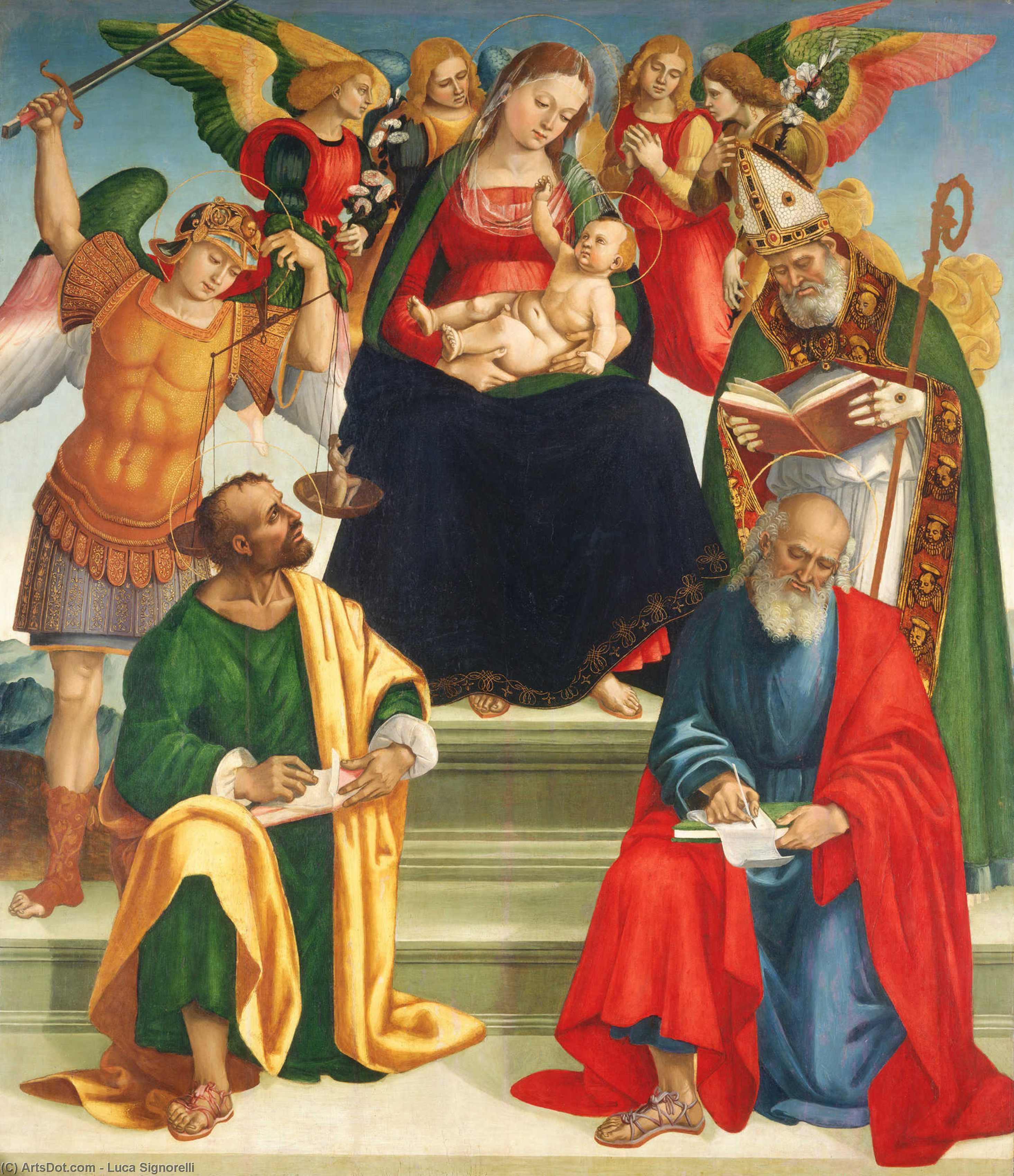 Madonna And Child With Saints And Angels — Luca Signorelli