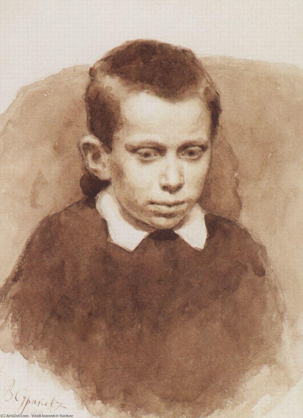 Portrait Of A. S. Matveev In Childhood — Vasily Ivanovich Surikov