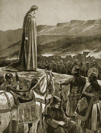 Queen Ethelfled Watching The Storming Of Brecon — Richard Caton Woodville