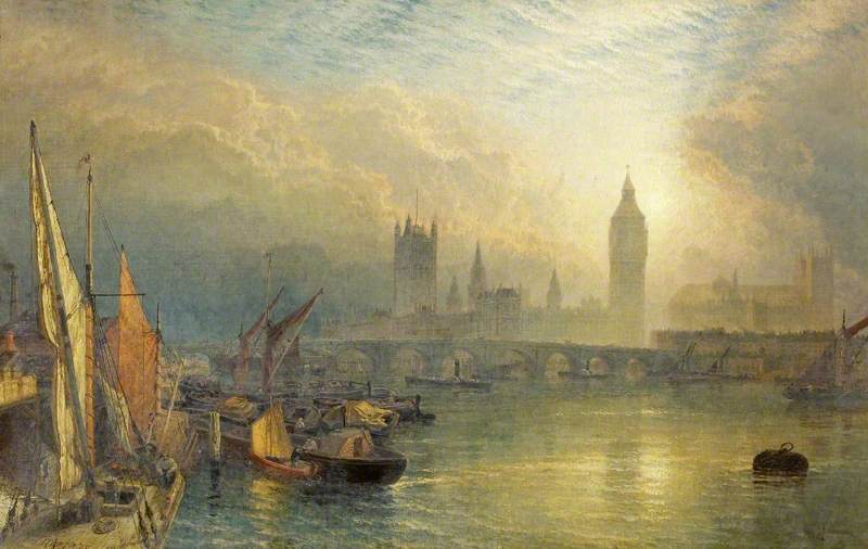 The New Houses Of Parliament And The Thames — Henry Thomas Dawson