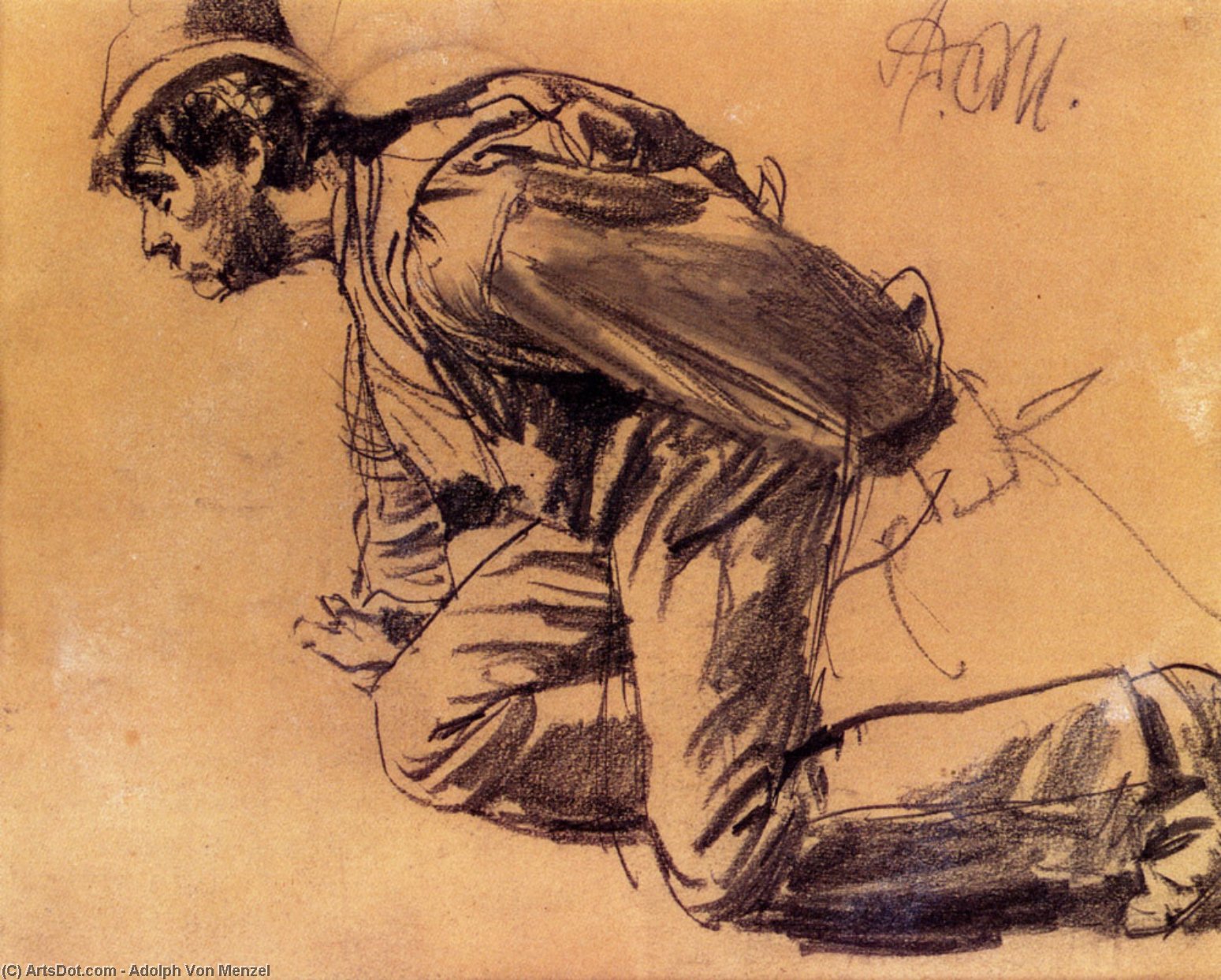 Study Of A Laboror — Adolph Von Menzel