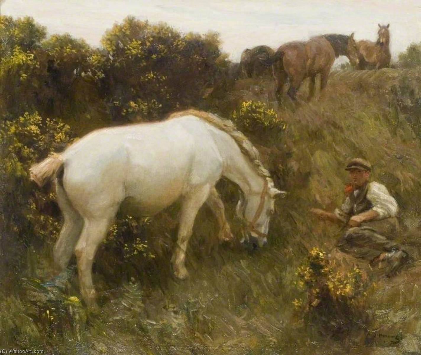 'shrimp' And 'augereau' In Ringland Hills — Sir Alfred James Munnings