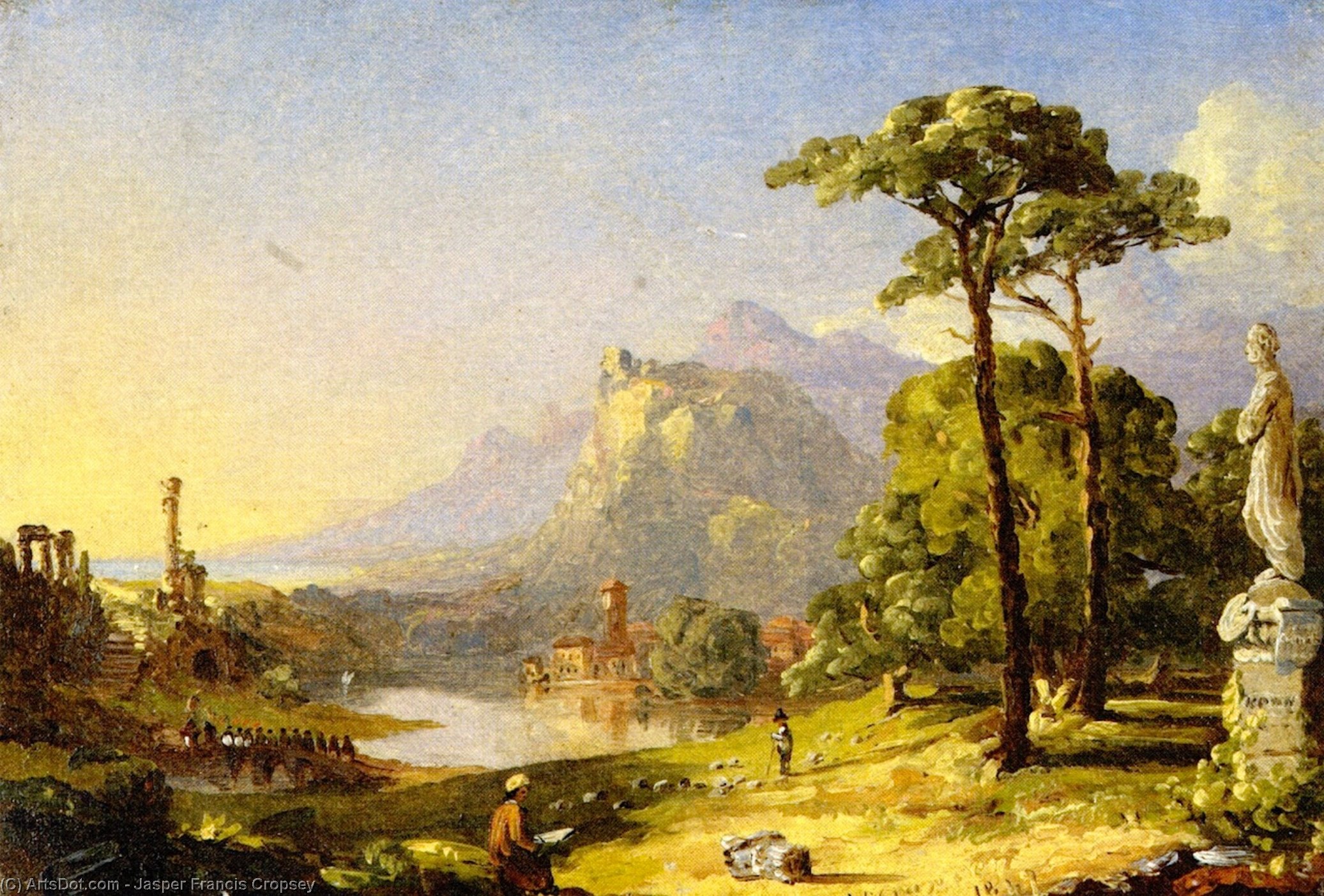 Cranch On A Pedestal In Italy — Jasper Francis Cropsey