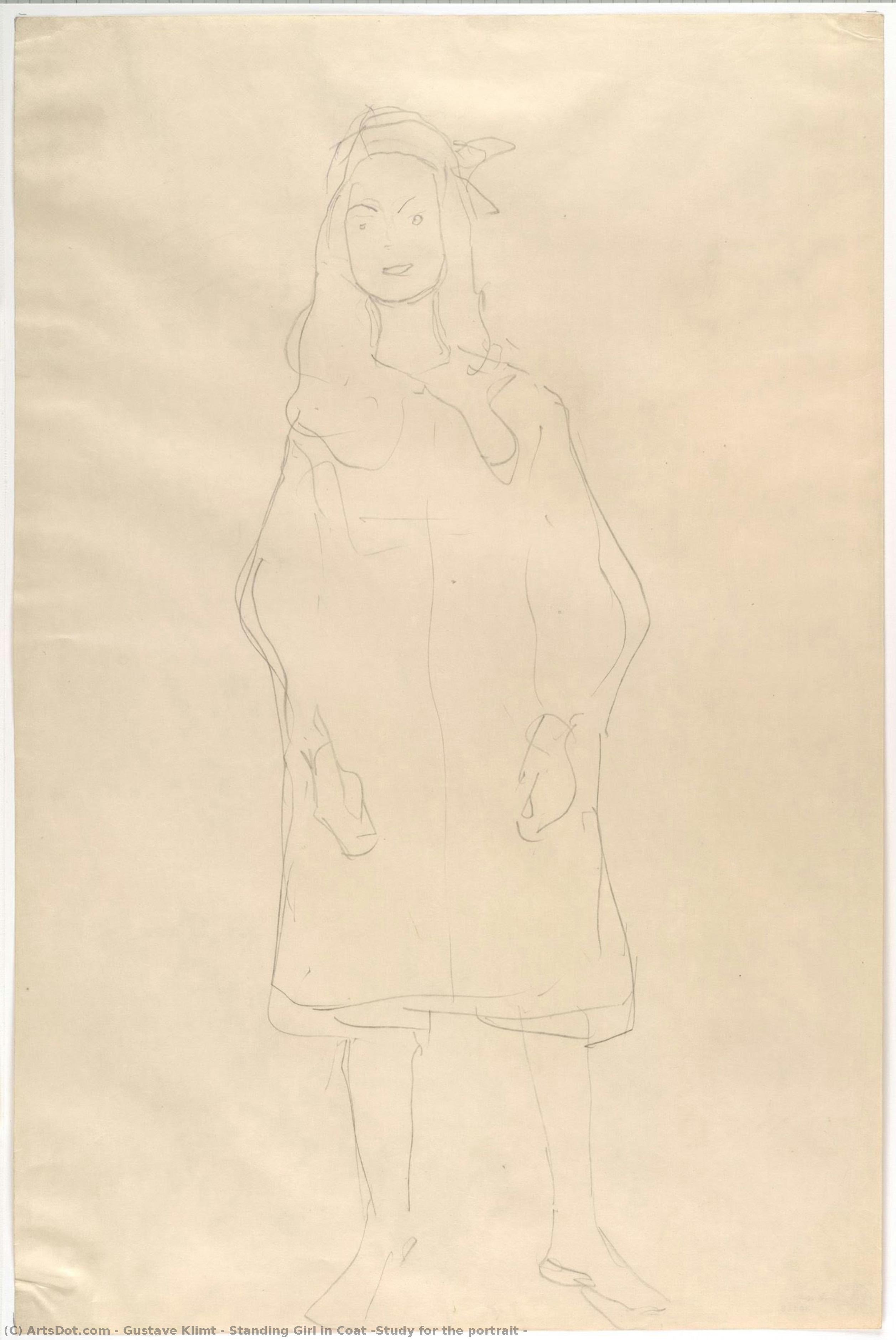 Standing Girl In Coat (study For The Portrait — Gustav Klimt