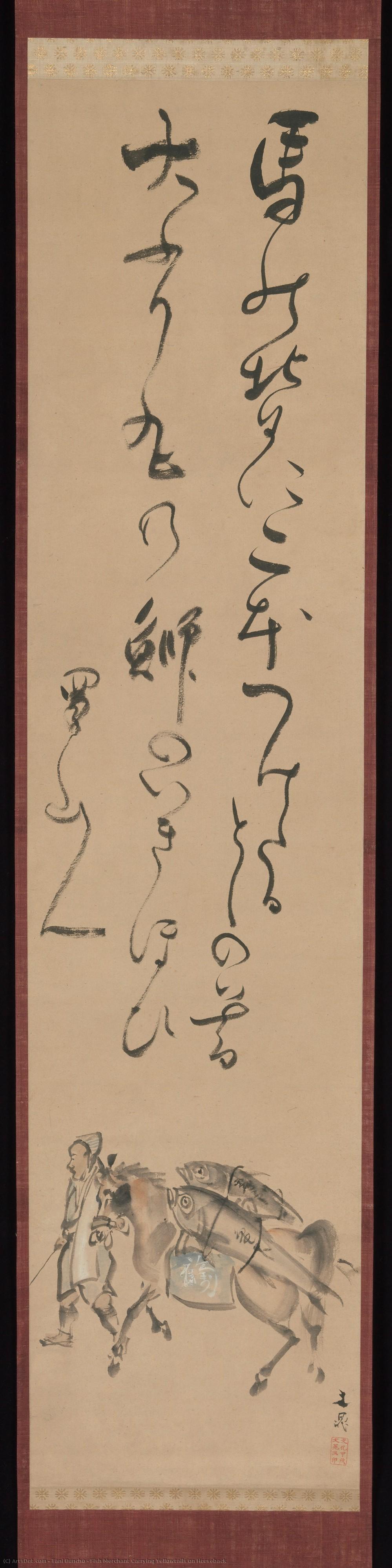 Fish Merchant Carrying Yellowtails On Horseback — Tani Bunchō
