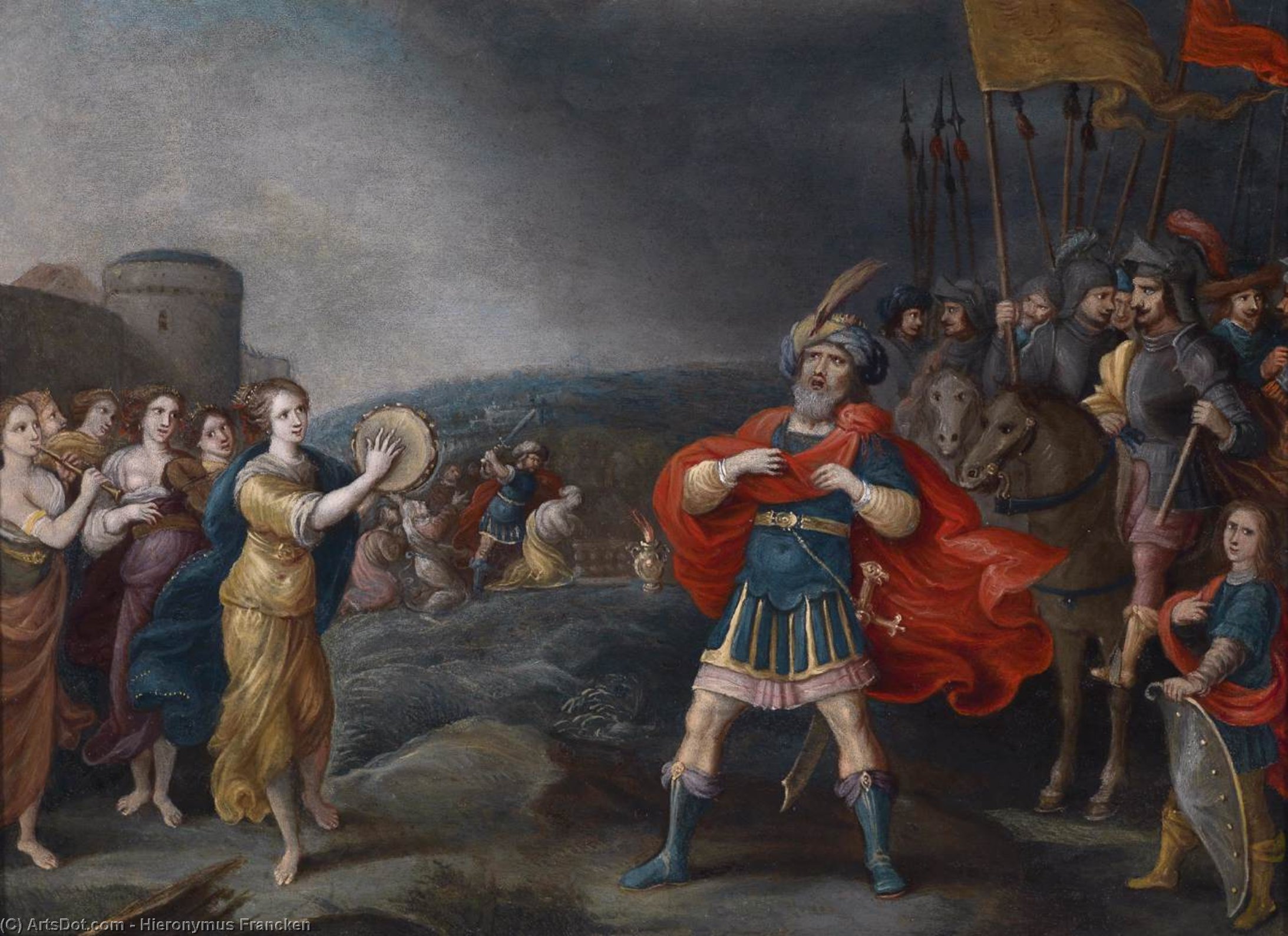 The Victorious General Jephta Meeting His Daughter — Hieronymus Francken