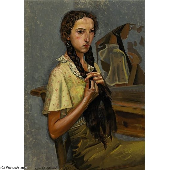 Portrait Of A Girl At The Mirror — Boris Dmitrievich Grigoriev