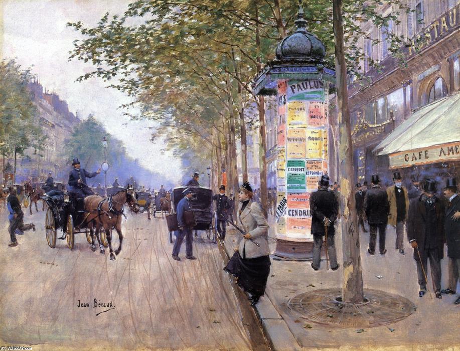 Hailing A Cab Outside The Cafe Americain — Jean Georges Béraud
