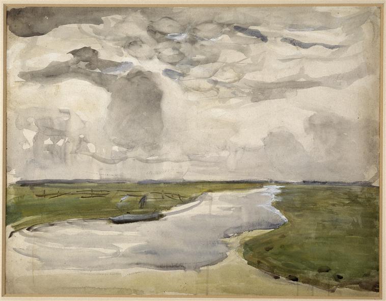 Meandering Landscape With River — Piet Mondrian