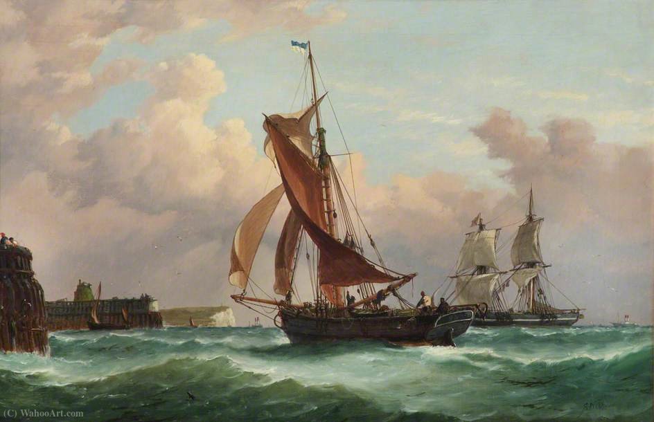 A Fishing Smack Running Into Newhaven — Richard Henry Nibbs