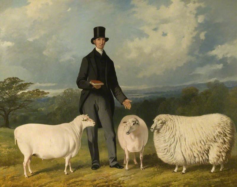 Valentine Barford (1786–1864), With His Purebred Sheep — Henry Barraud