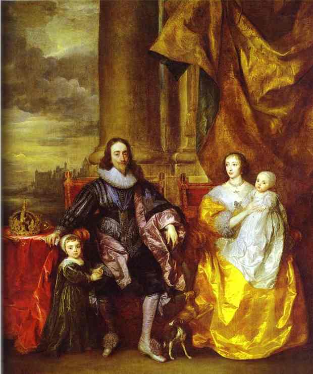 Charles I And Queen Henrietta Maria With Charles, Prince Of Wales And Princess Mary — Sir Anthony Van Dyck