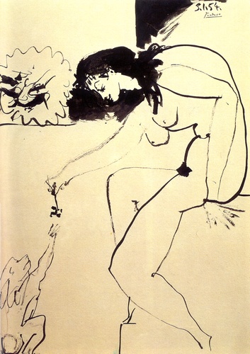 Mujer Y Mono — Pablo Picasso