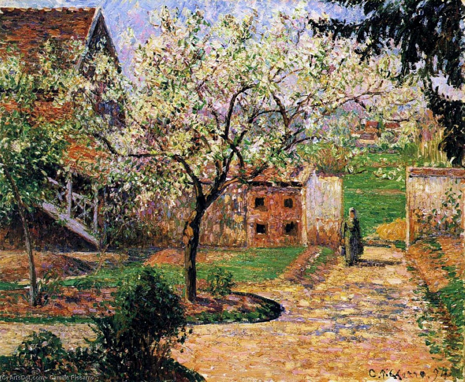 Blomstrende Blommetræer, Éragny — Camille Pissarro