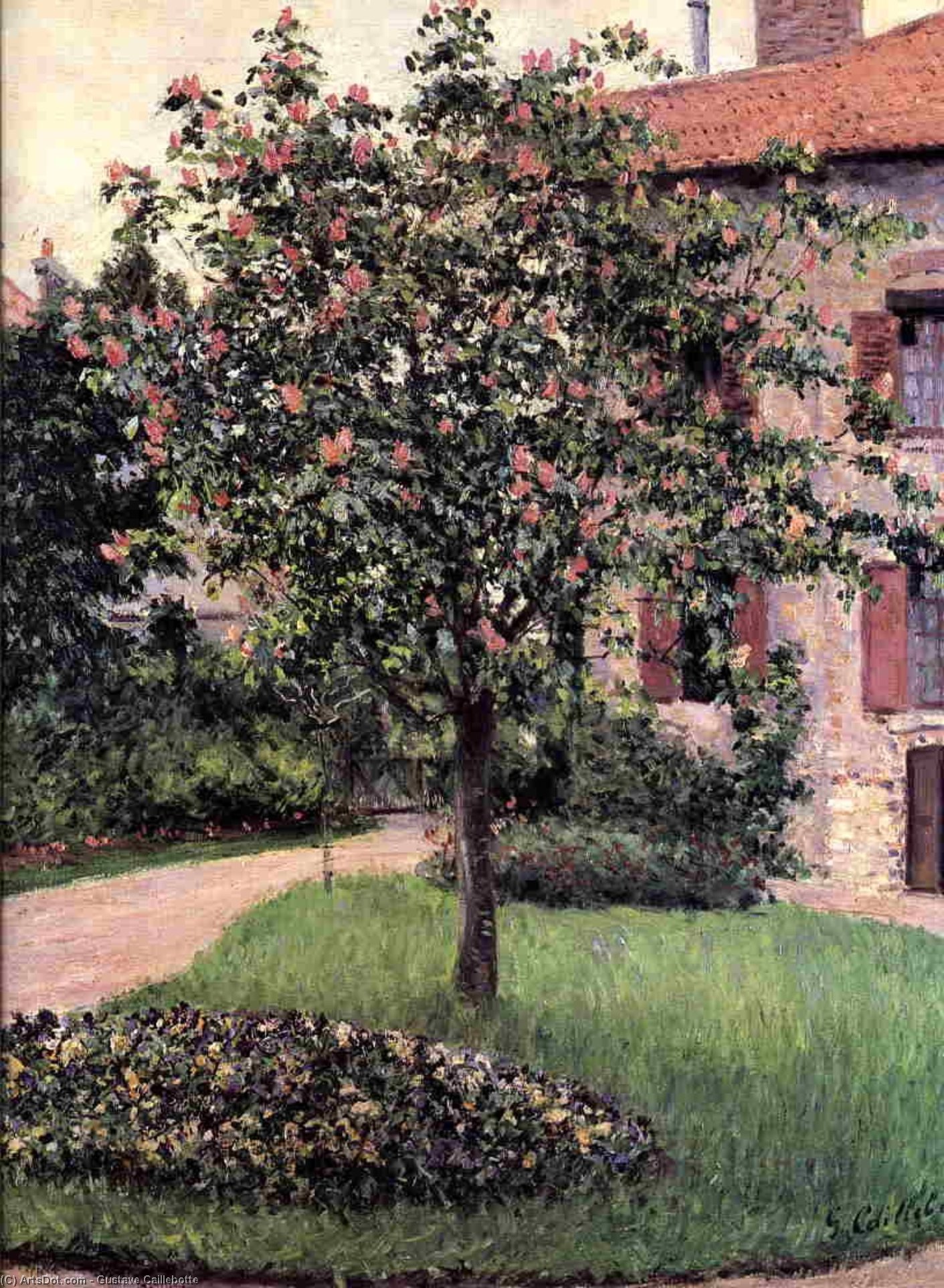 Petit Gennevilliers, Facade, Southeast Of The Artist's Studio, Overlooking The Garden, Spring — Gustave Caillebotte