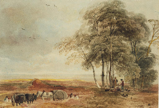 Men Working On The Lincolnshire Heathland — Peter De Wint