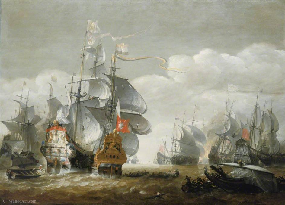 The Battle Of Lowestoft, 3 June Showing Hms 'royal Charles' And The 'eendracht' (1665) — Hendrik Van Minderhout