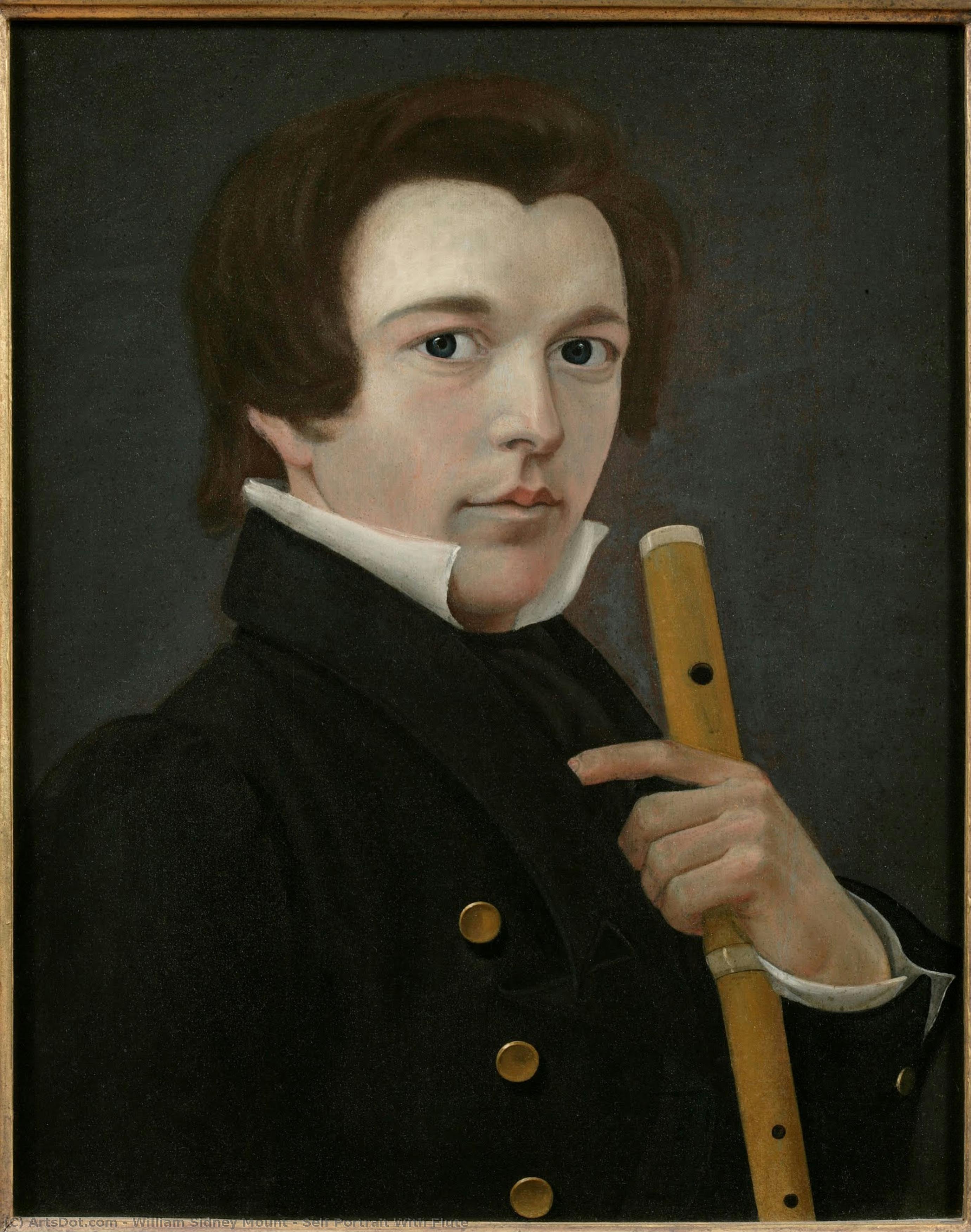 Self Portrait With Flute — Вильям Сидни Маут