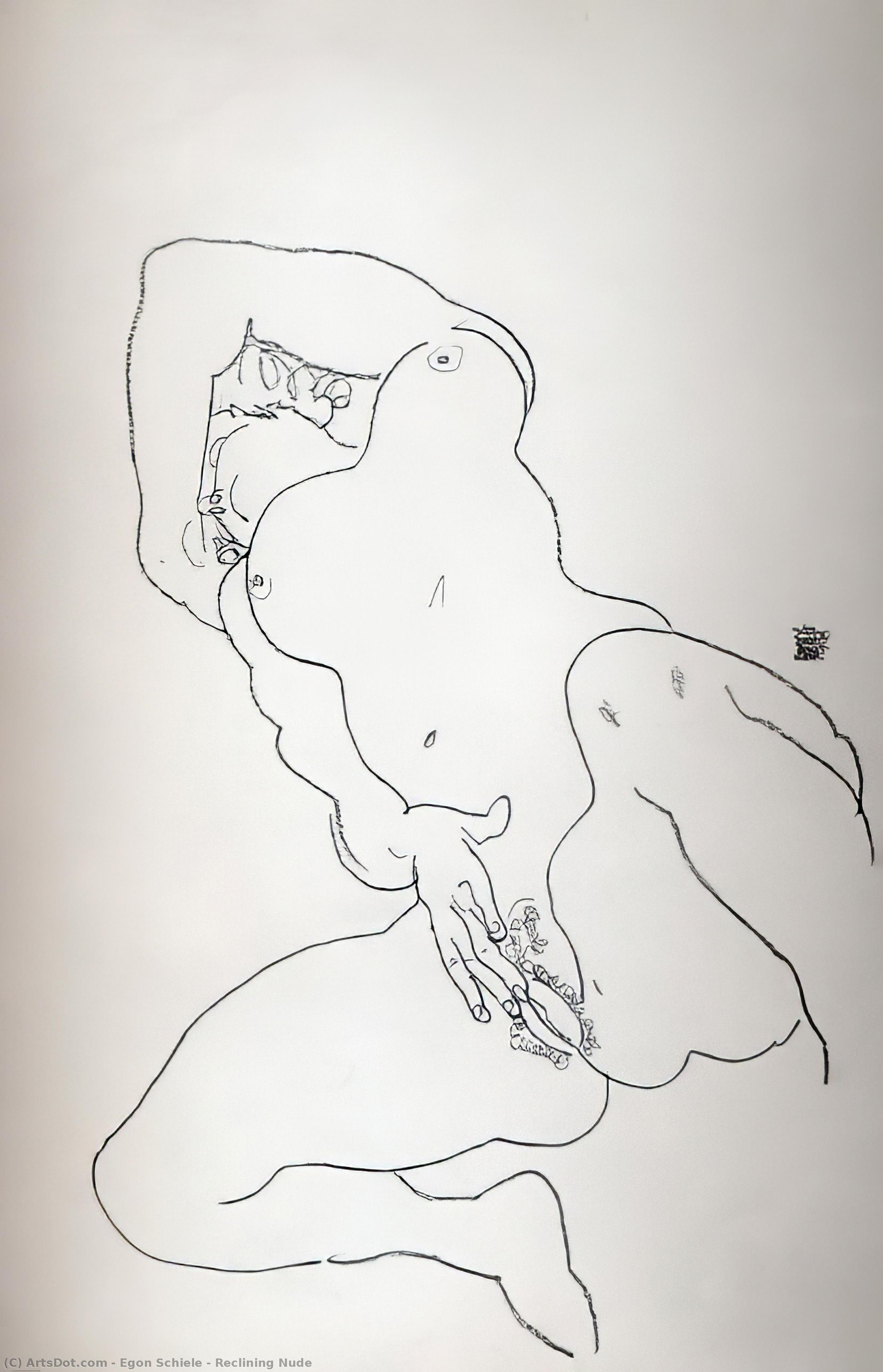Reclino Desnudo — Egon Schiele