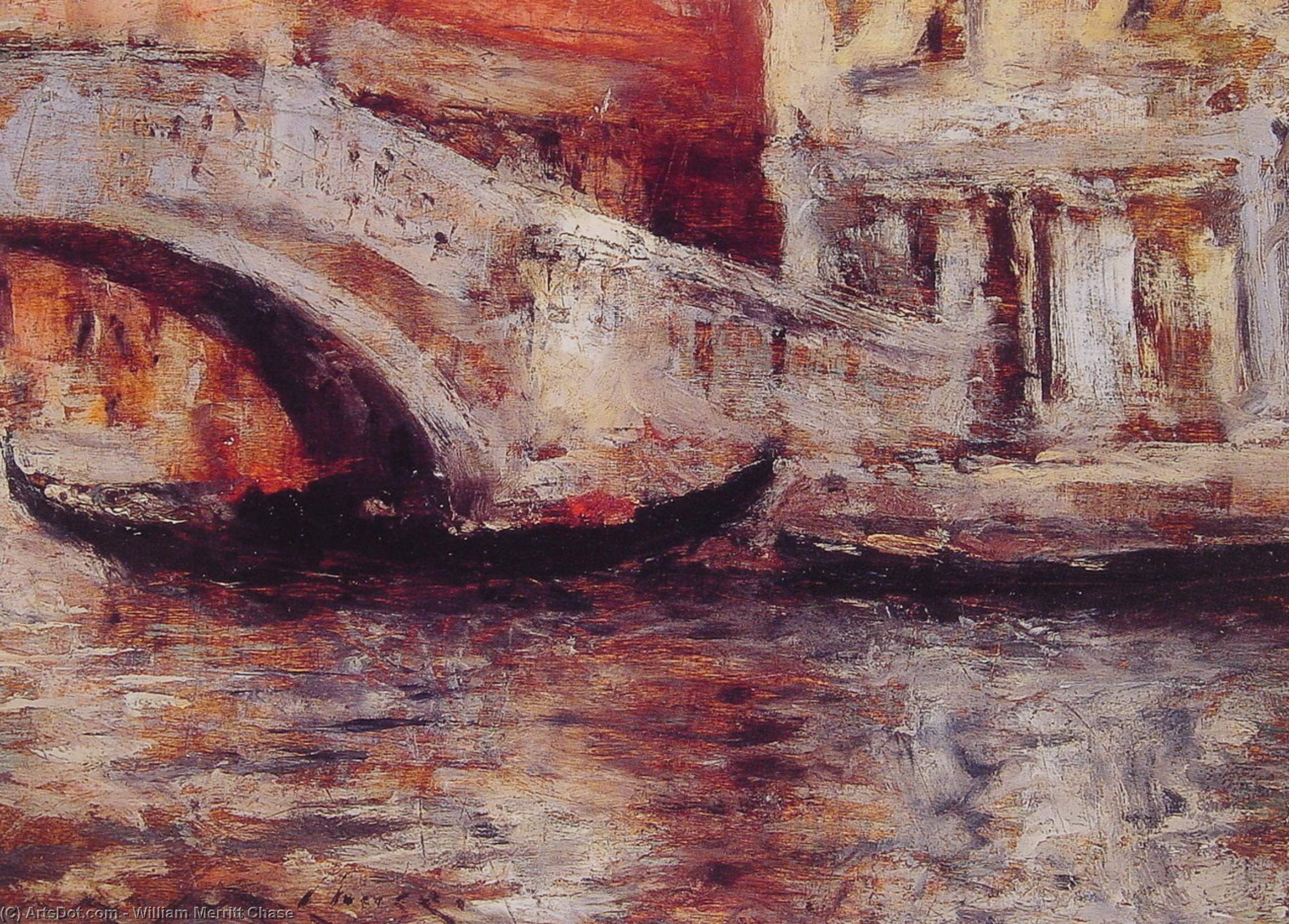 Gondolas Along Venetian Canal — William Merritt Chase