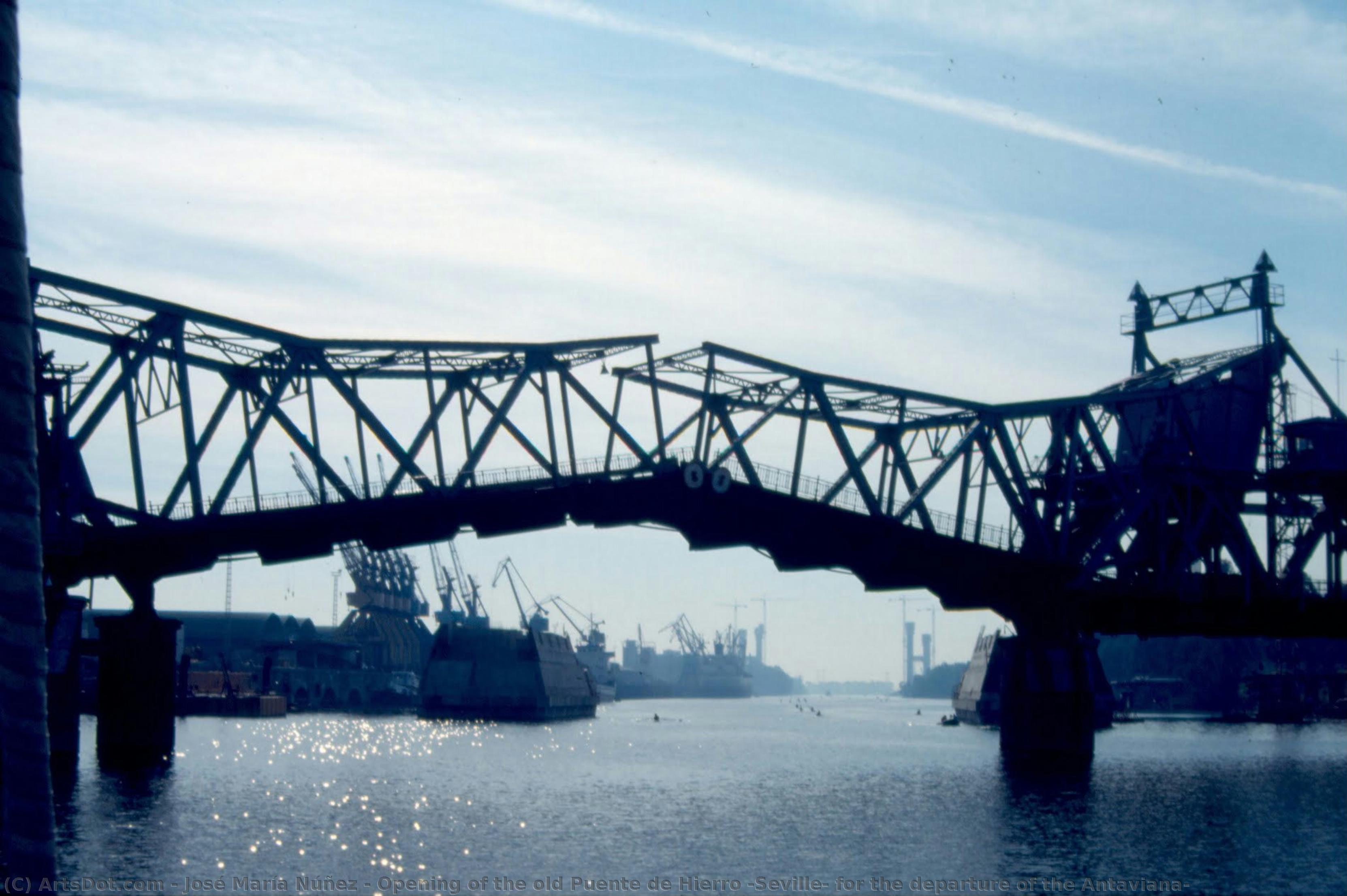 Opening Of The Old Puente De Hierro (seville) For The Departure Of The Antaviana, — José María Núñez