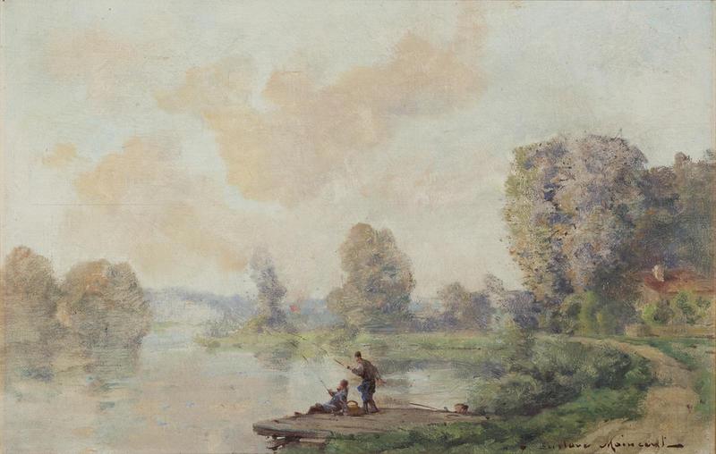 Pêcheurs En Bords De Seine — Gustave Maincent