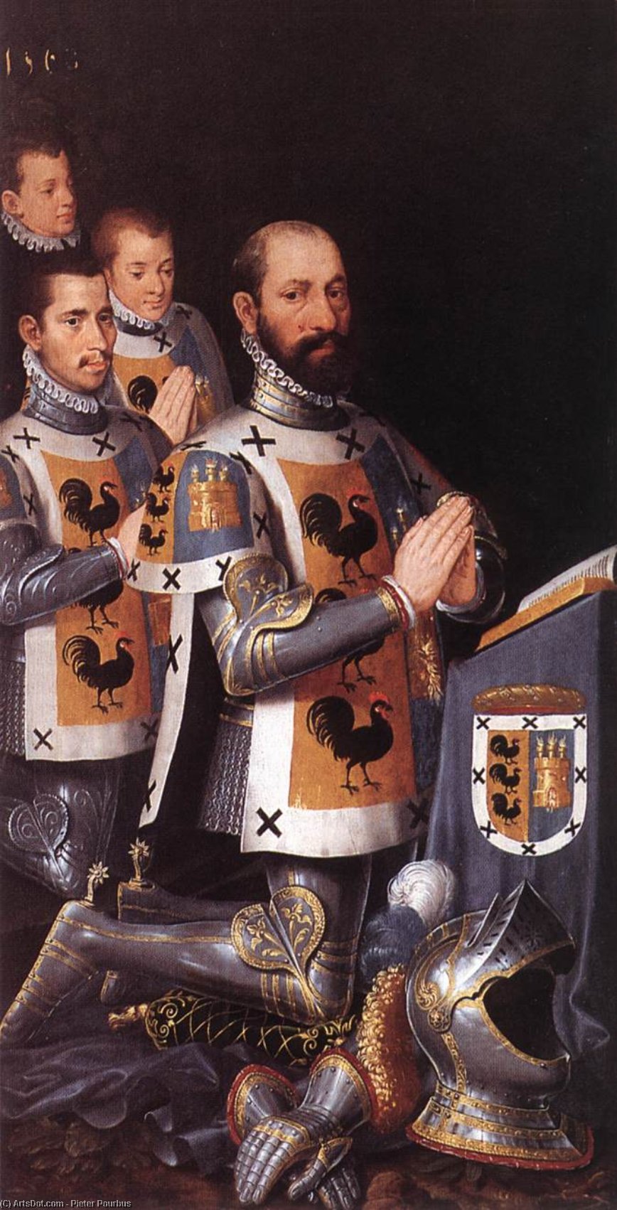 Portrait Of Jan Lopez Gallo And His Three Sons — Pieter Pourbus