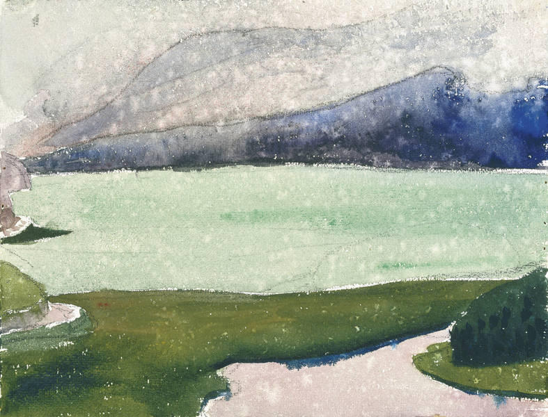 Sils With A Channel, As Seen From Capolago — Giovanni Giacometti