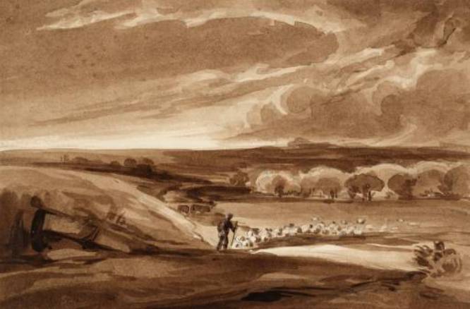 Landscape With Flock Of Sheep — David Cox