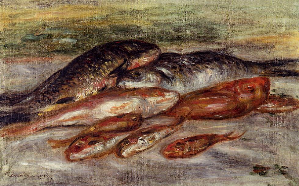Still Life With Fish — Pierre-auguste Renoir