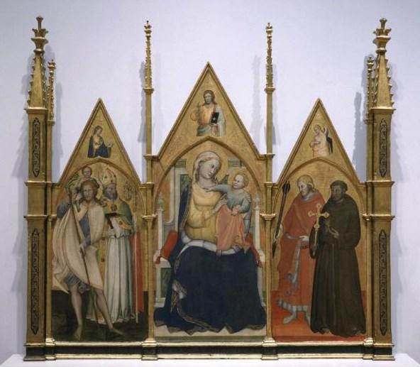 Madonna And Child Enthroned With Saints Christopher, Blaise, Sebastian And Francis — Lorenzo Di Niccolò Di Martino