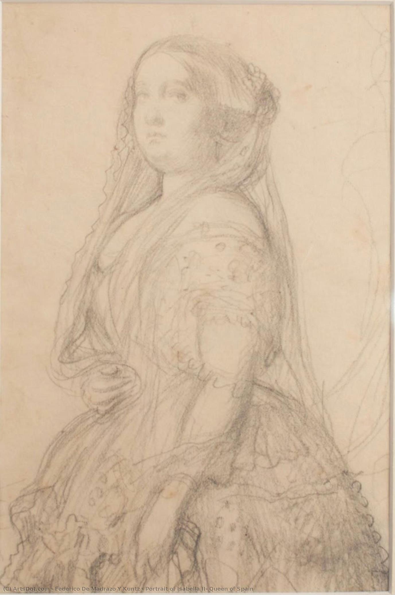 Portrait Of Isabella Ii, Queen Of Spain — Federico De Madrazo Y Kuntz